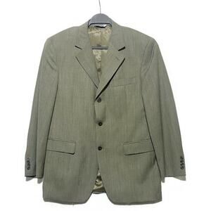 Linea Uomo Blazer Jacket Men's Size 40R Single Breasted Gray Green Herringbone